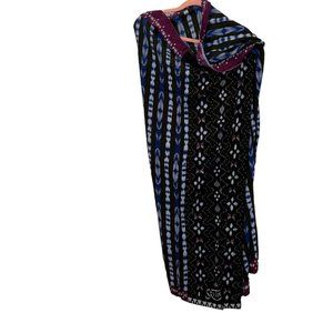 Spitex NEW Hand Kenya Africa Indigo Purple Ikat Pareo Scarf dress warp C…